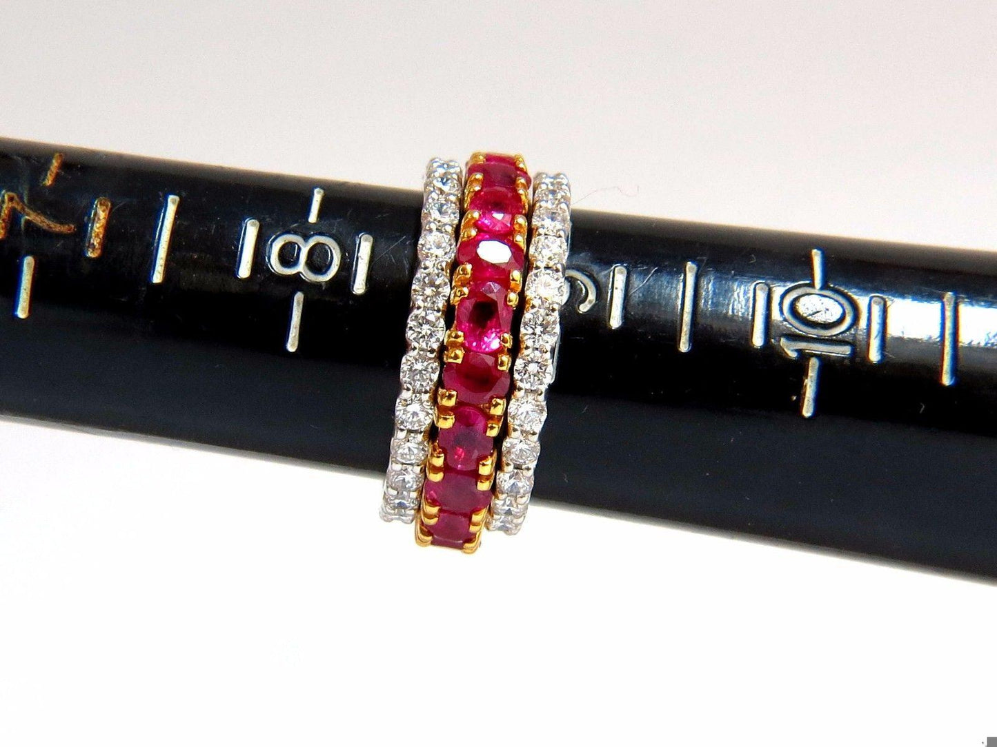 Stackable Ruby Diamonds eternity Ring 14kt Natural Stacking 7.42ct 10554**