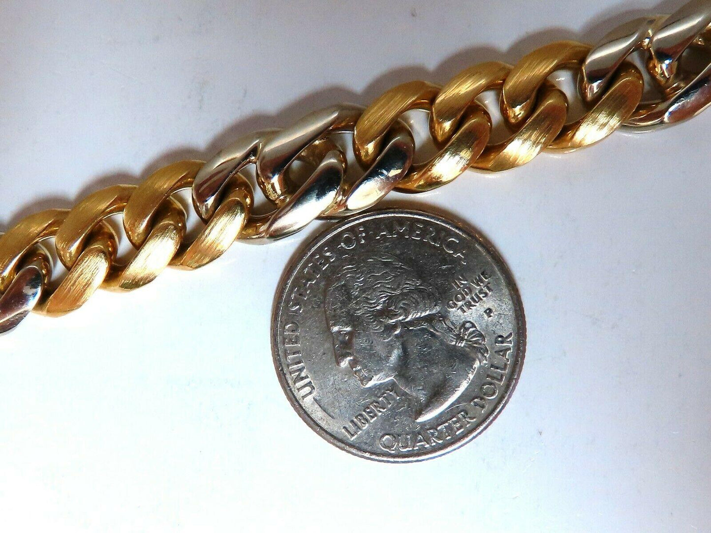 Miami Cuban Link Bracelet 14kt gold Two Tone 10868**