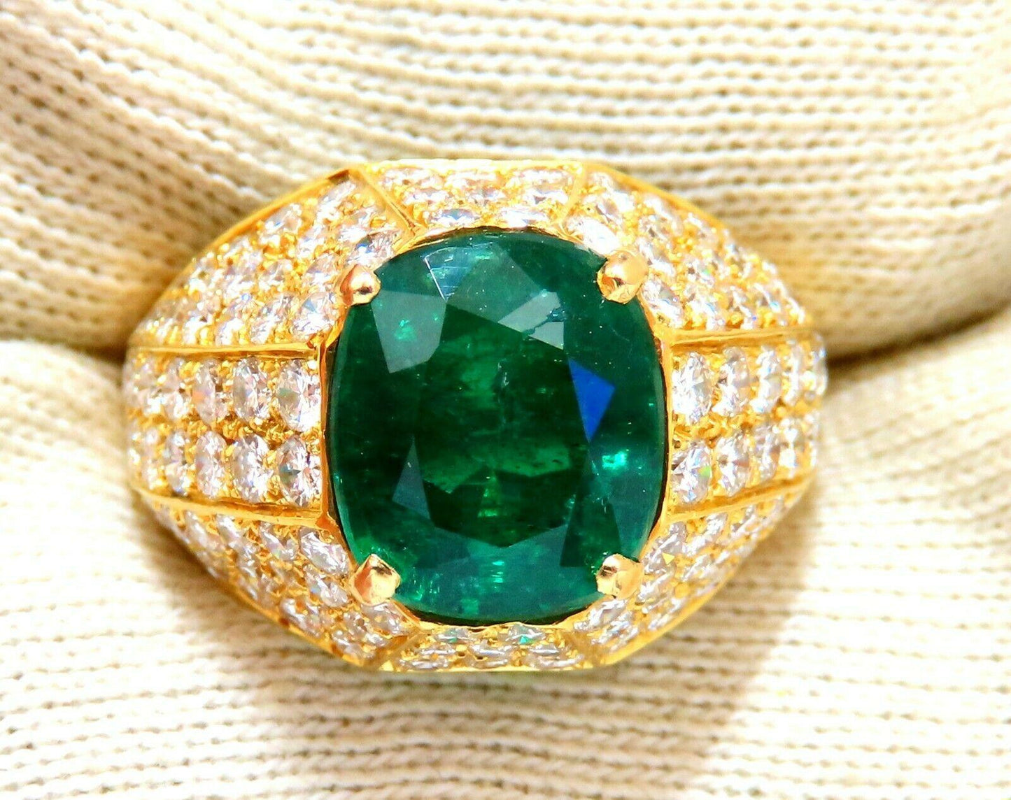 GIA Certified 4.30ct Natural Emerald Diamonds Ring 14kt 11512