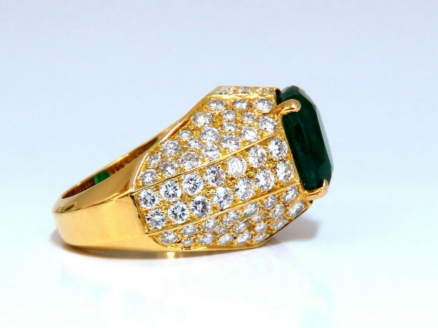 GIA Certified 4.30ct Natural Emerald Diamonds Ring 14kt 11512