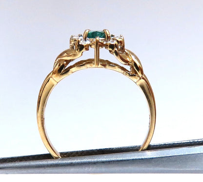 Emerald Diamonds Cluster Ring 14kt .30ct