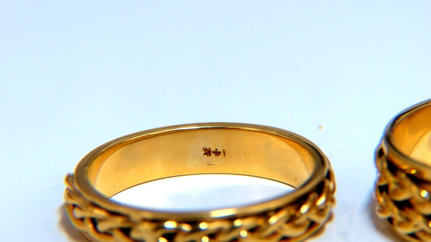 Wedding Bands Matching 14kt Gold 7.5 4.5mm Size: 9 9.25