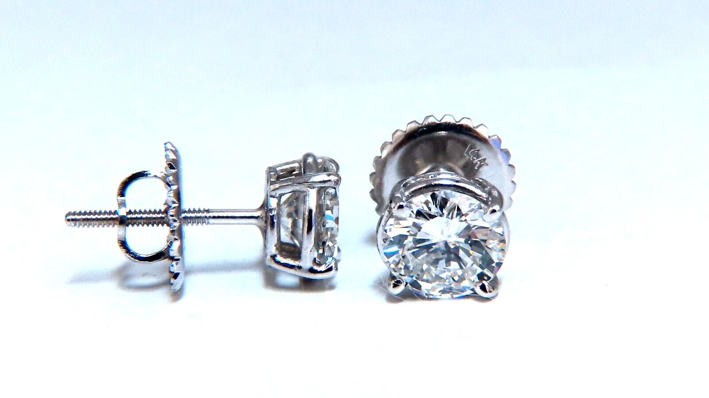 Diamond Studs GIA Certified 2.07ct Earrings 14kt