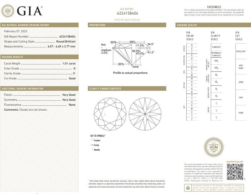 Diamond Studs GIA Certified 2.07ct Earrings 14kt
