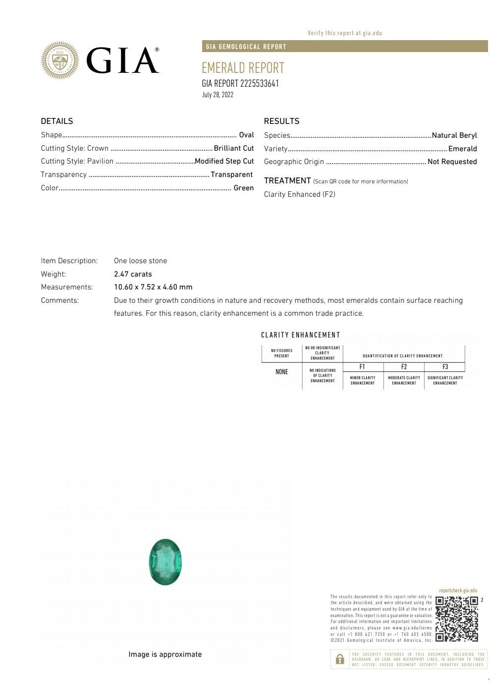 2.47ct GIA certified emerald diamond cluster ring 18kt