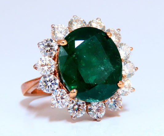 GIA Certified 8.63ct Natural Emerald diamonds ring 18kt