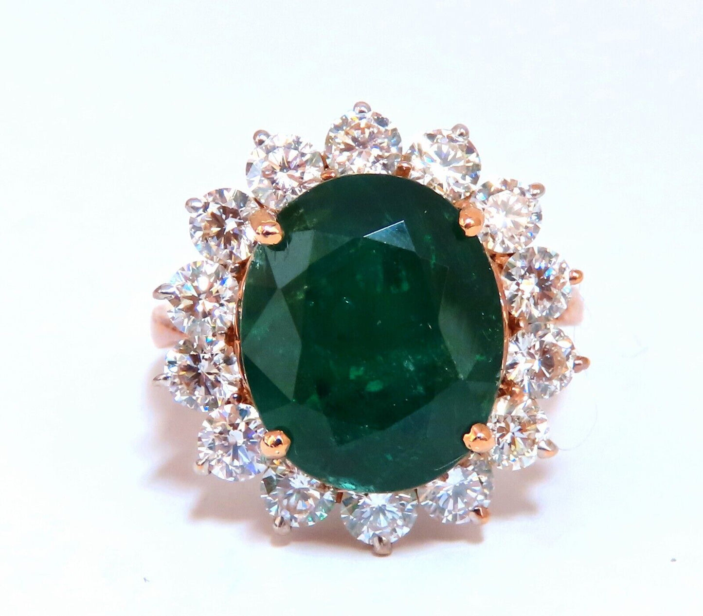 GIA Certified 8.63ct Natural Emerald diamonds ring 18kt