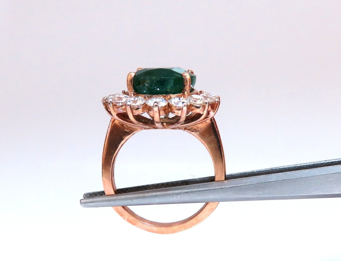 GIA Certified 8.63ct Natural Emerald diamonds ring 18kt