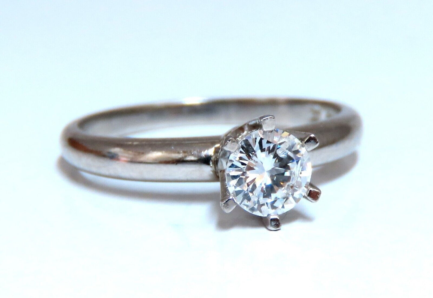 GIA Certified .49ct Natural Round Diamond solitaire ring E/I2