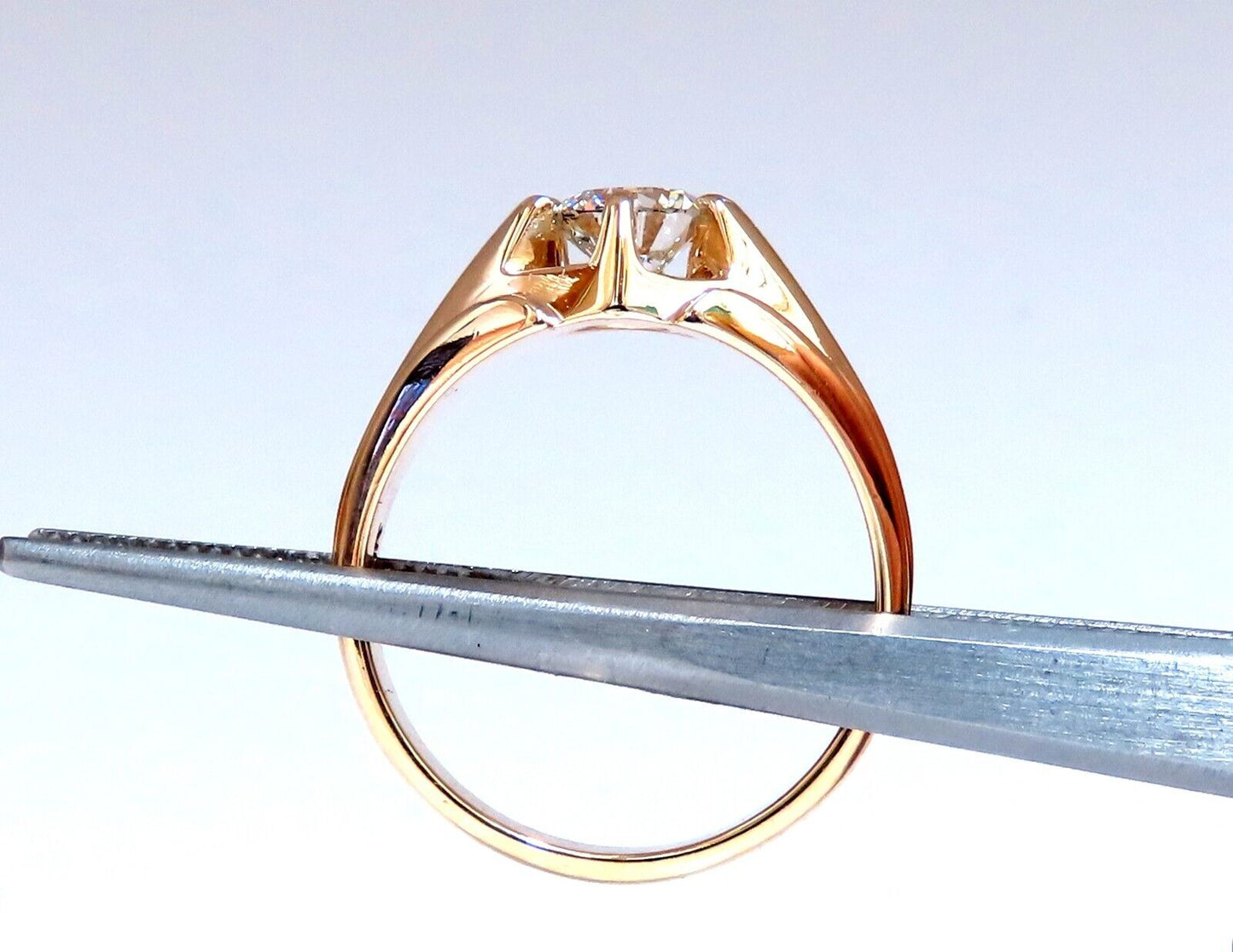 GIA Certified 1.02ct Natural Round Diamond solitaire mens ring 14kt