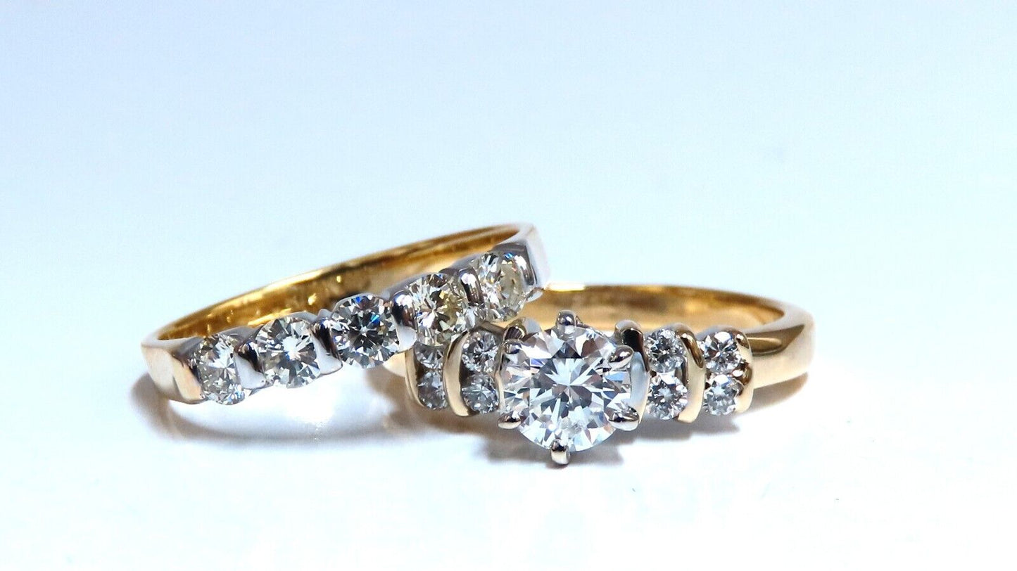 GIA Certified .51ct Natural Round Diamond solitaire ring E/I2 + Band