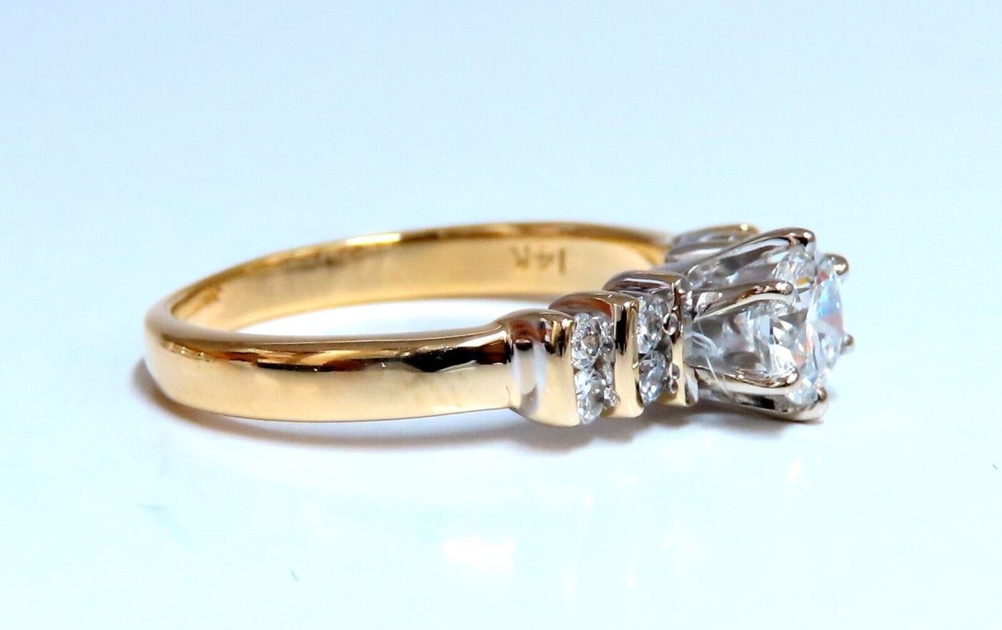 GIA Certified .51ct Natural Round Diamond solitaire ring E/I2 + Band
