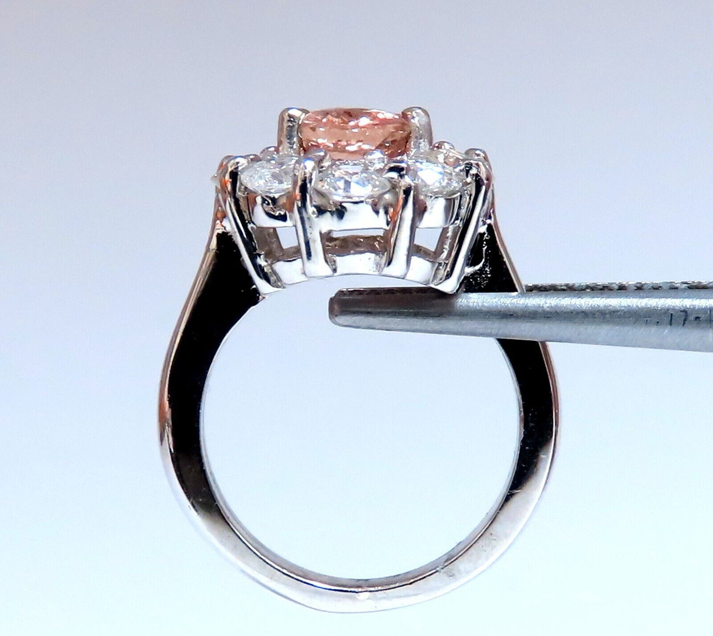 GIA Certified 2.05ct Natural Padparadscha Pink Sapphire Diamond Ring Fine