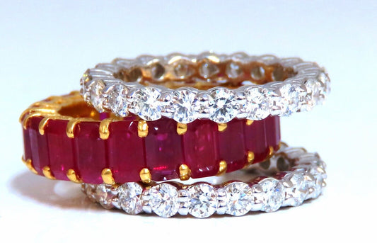 Stackable Ruby Diamonds eternity Rings 14kt Natural Vivid Reds Stacking 11.36ct