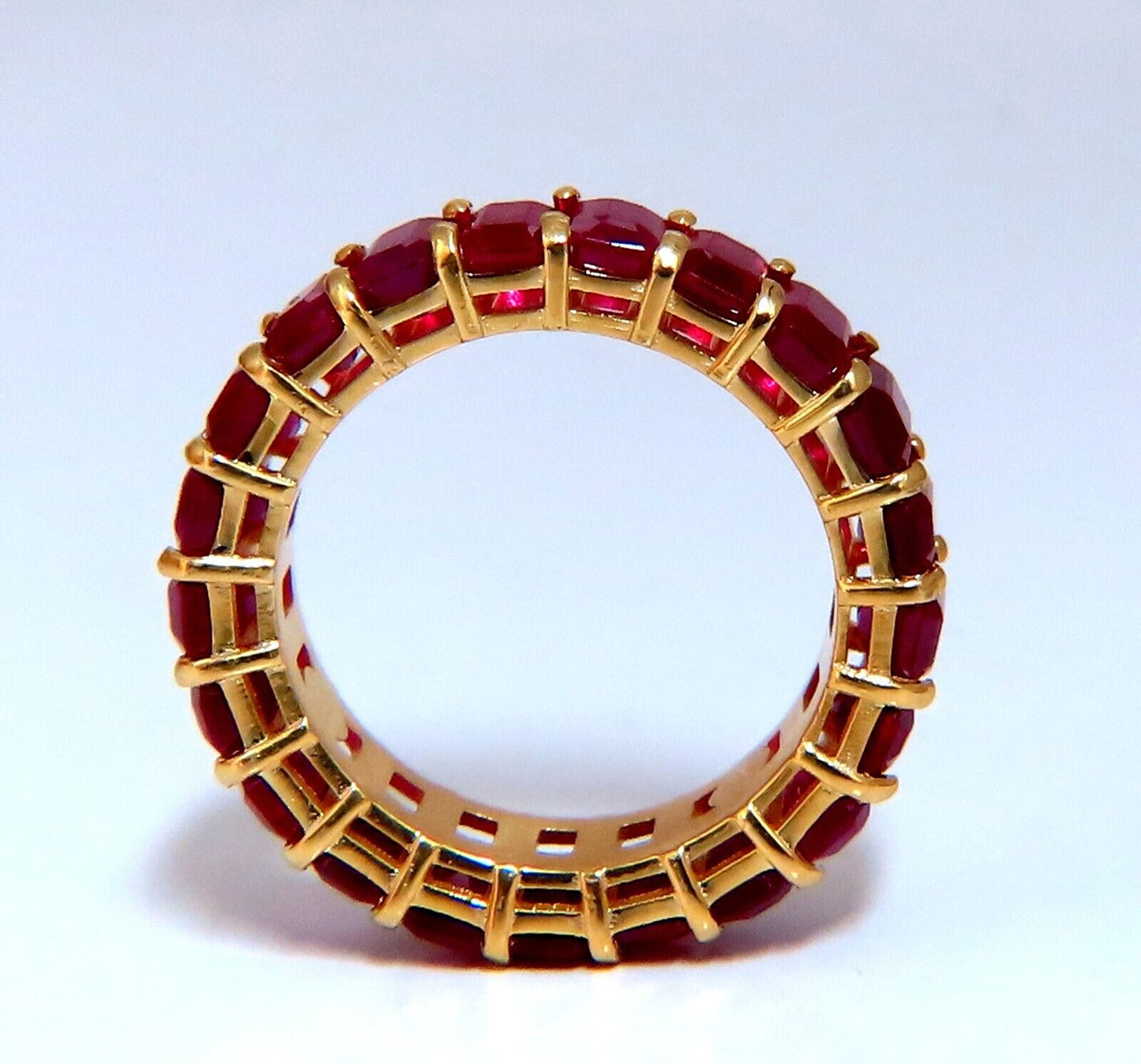 Stackable Ruby Diamonds eternity Rings 14kt Natural Vivid Reds Stacking 11.36ct