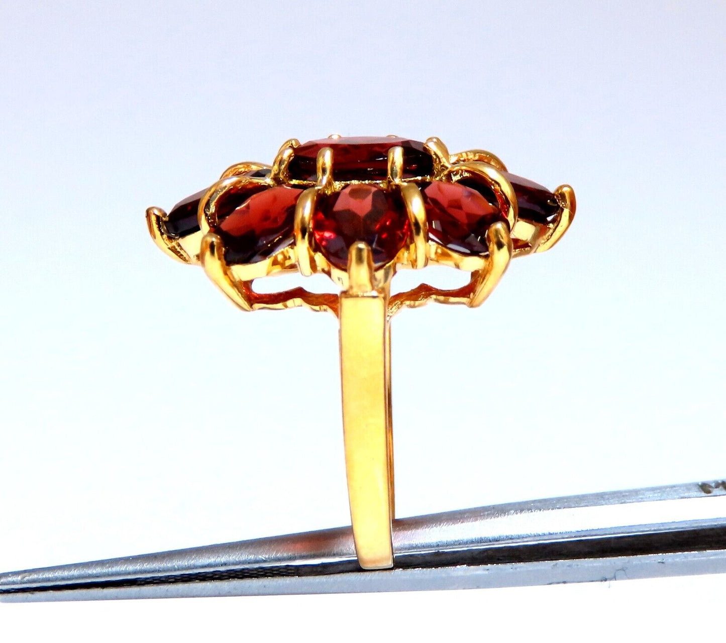 10 carat natural garnets clover ring 10kt yellow gold