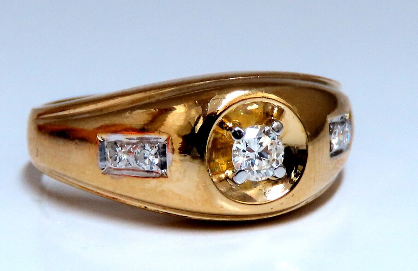.32ct. mens natural round diamond solitaire ring 14kt