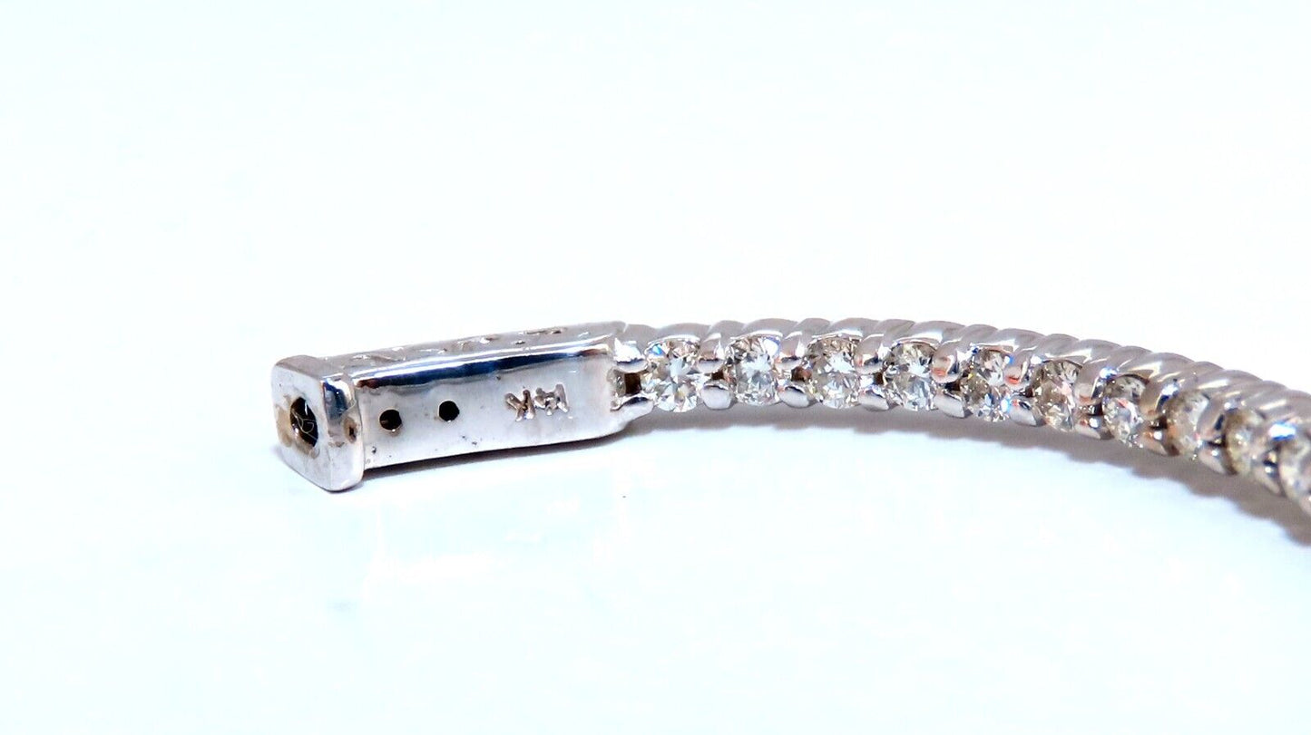2.68ct Natural Round Diamond hoop earrings 14kt 1.7 inch single share prong