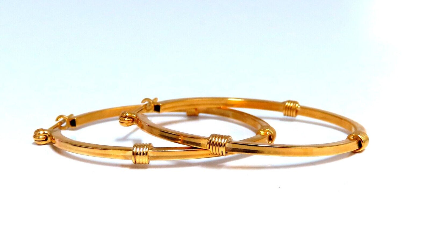 14Kt Gold Hoop Earrings Barbed Wrap