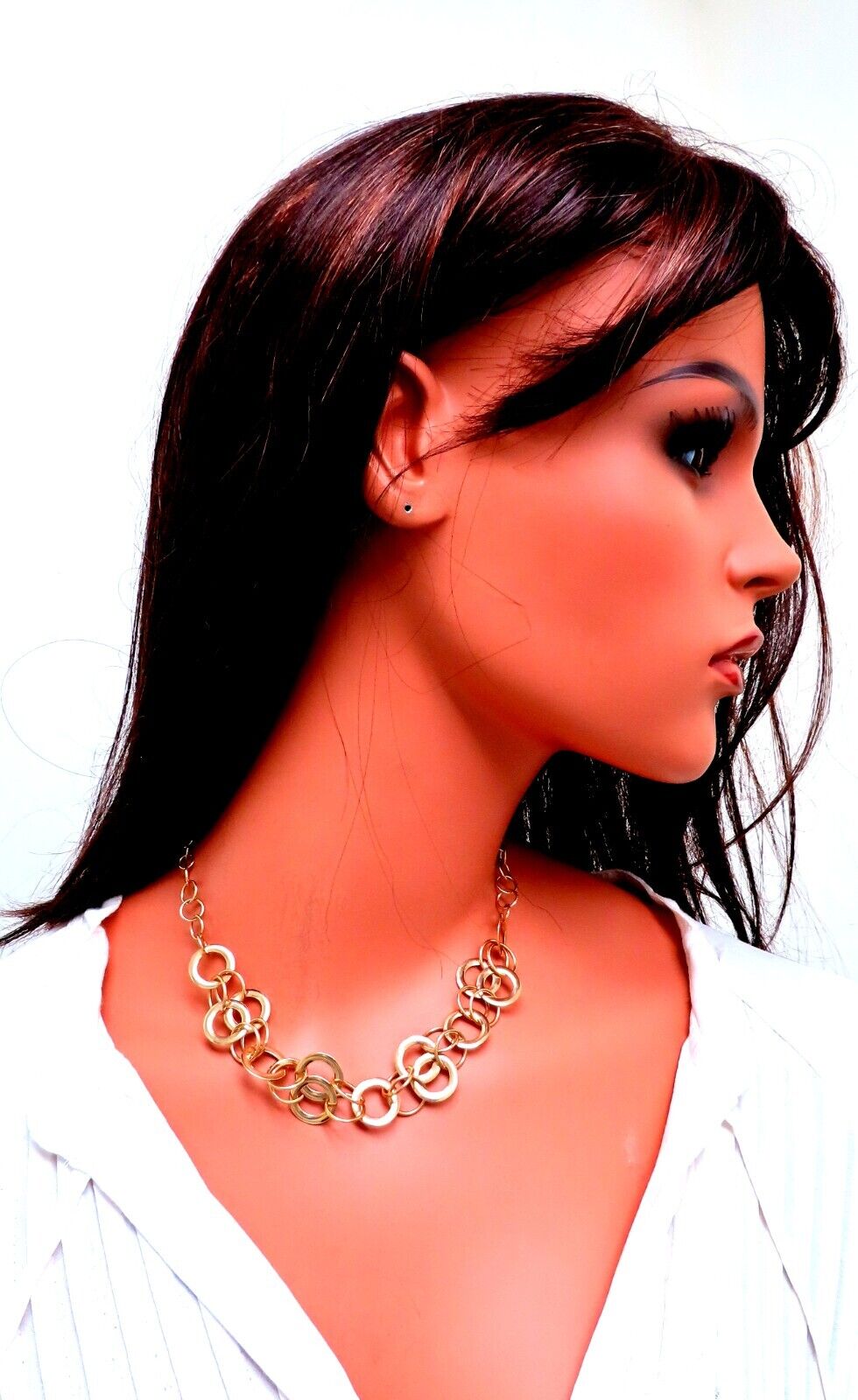 Multi Rings Chain Necklace 14kt Gold