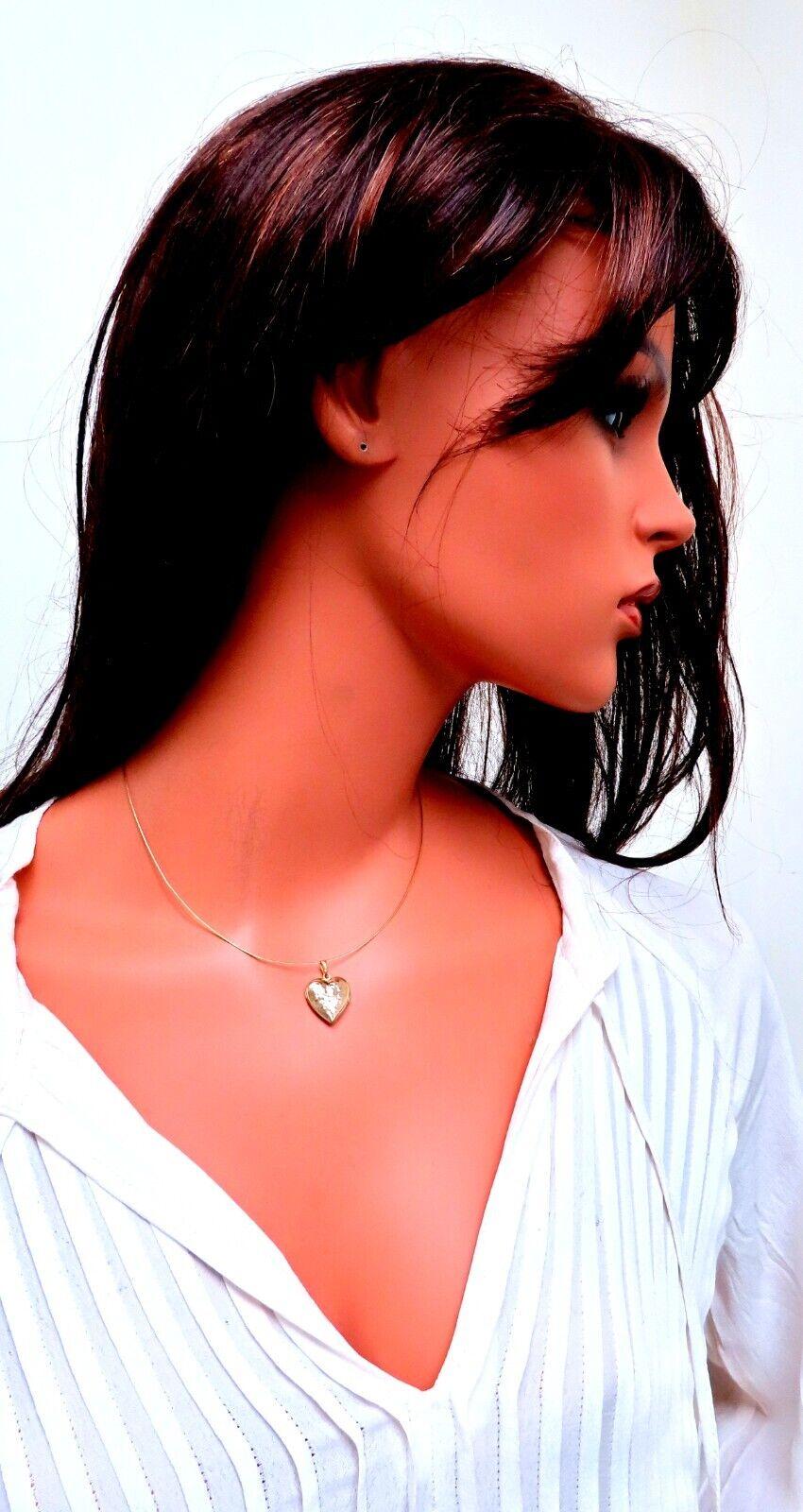 14kt Gold Locket Charm Diamond Pendant Necklace