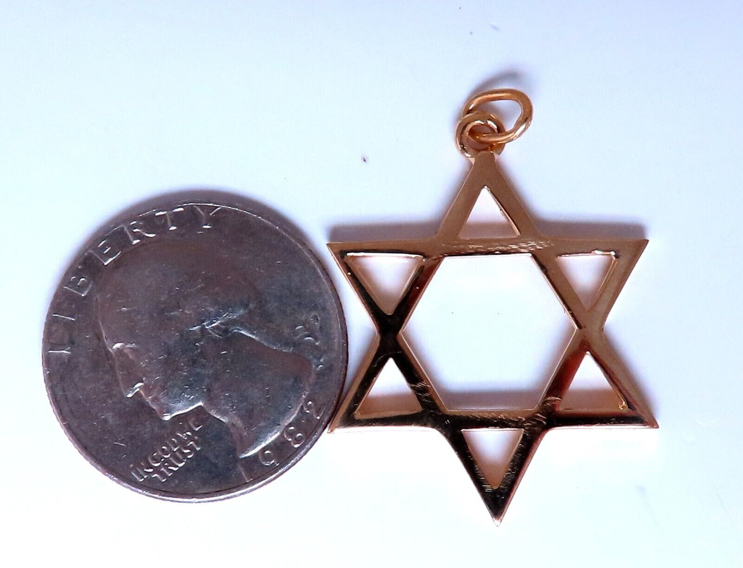 14kt Gold Star Of David Charm Pendant