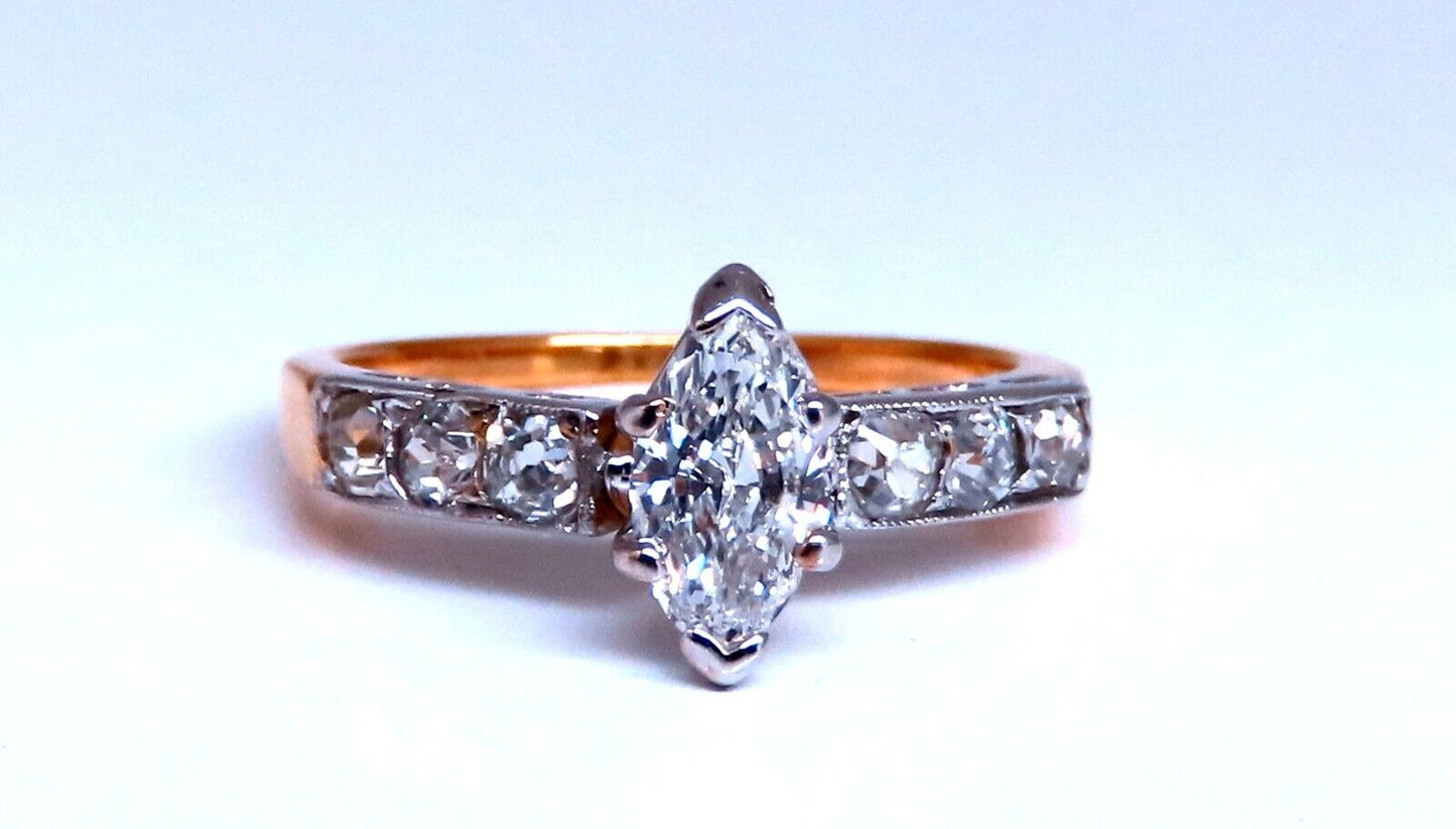 Vintage Natural Diamond Engagement ring 1ct 14kt Gold