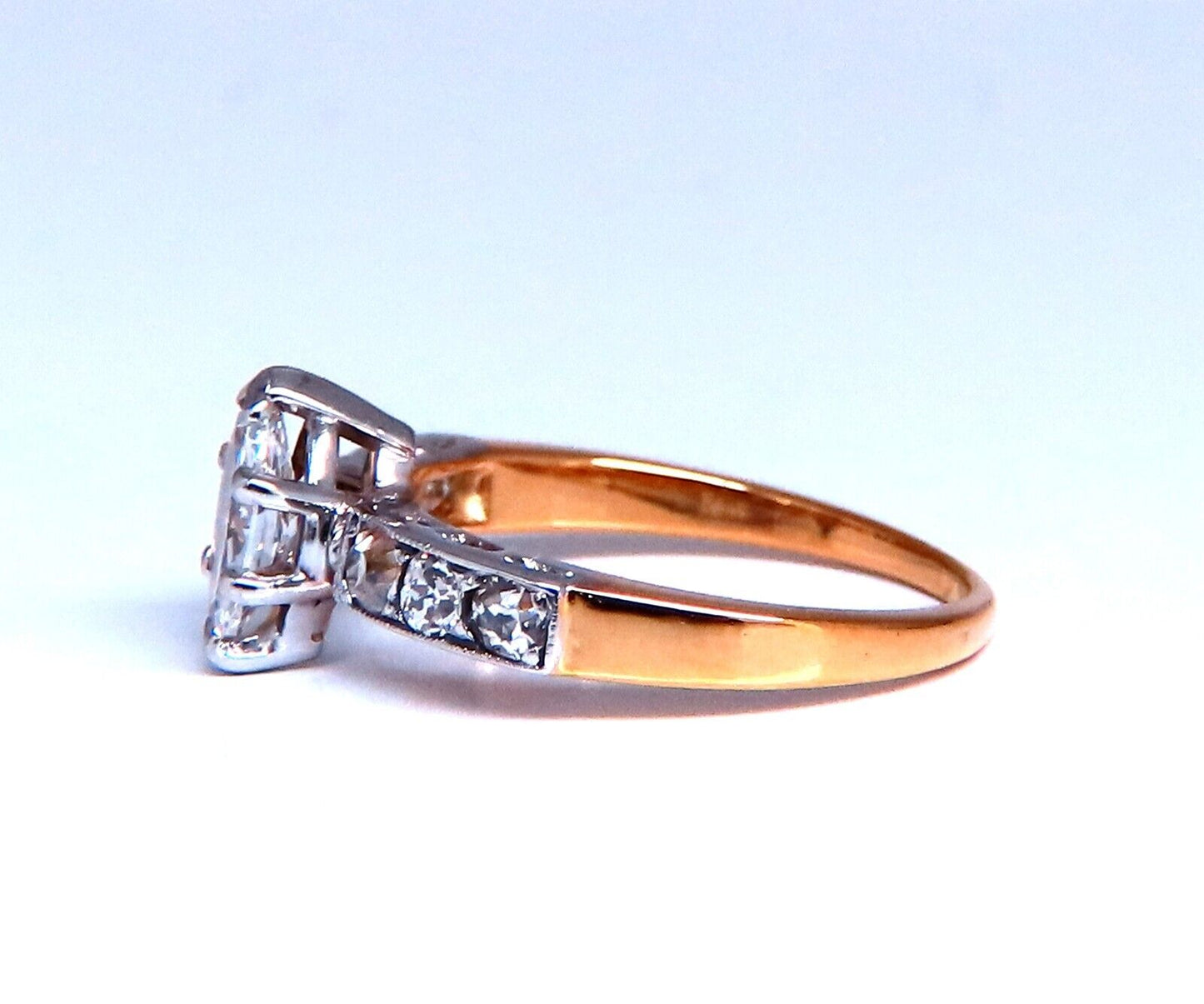 Vintage Natural Diamond Engagement ring 1ct 14kt Gold