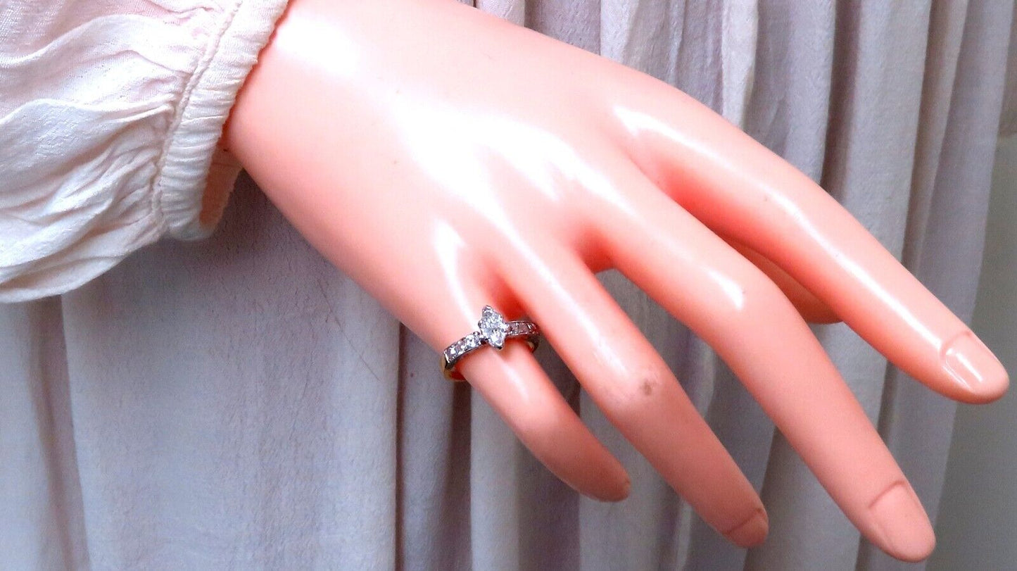 Vintage Natural Diamond Engagement ring 1ct 14kt Gold