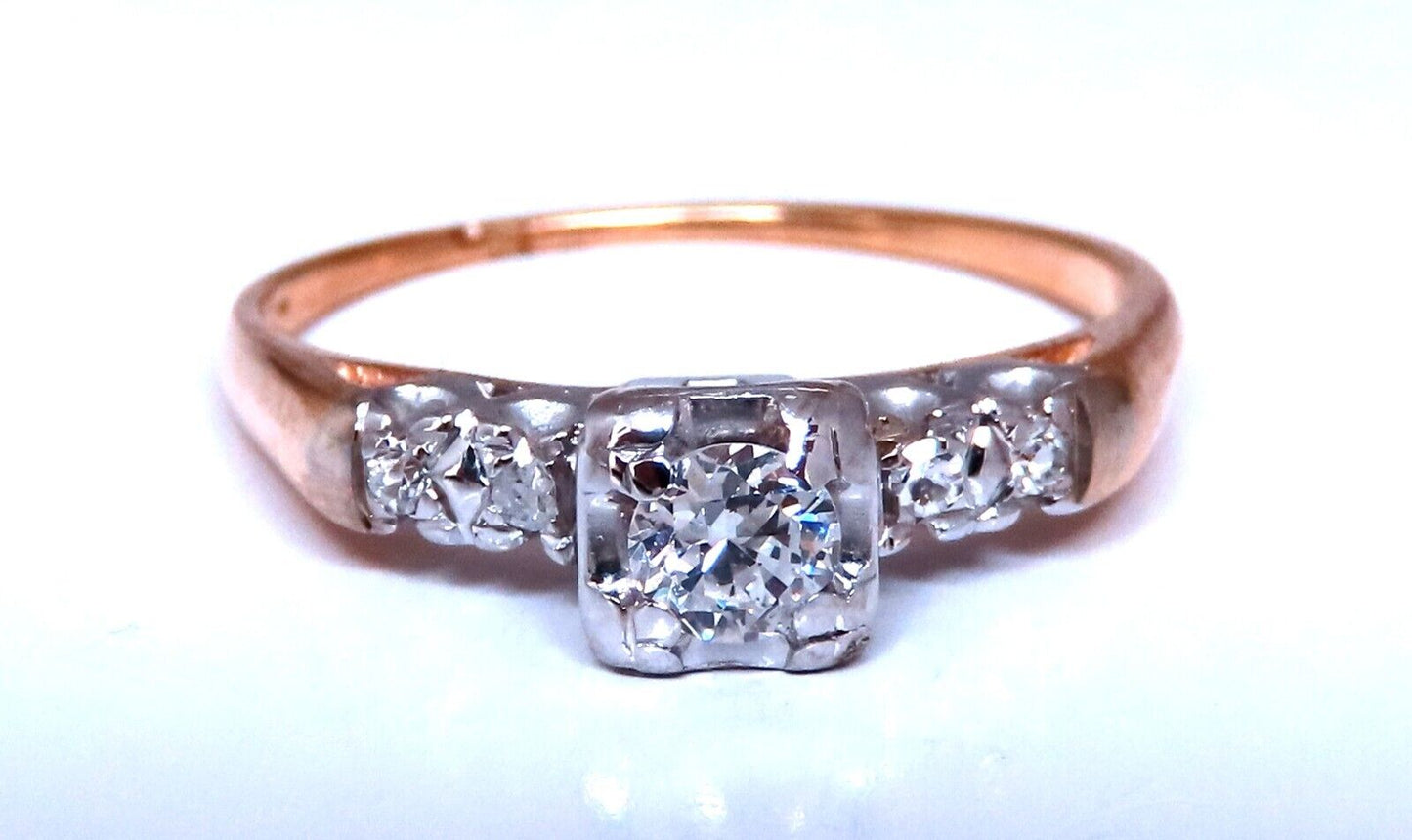 Vintage Natural Diamond Engagement ring .40ct 14kt Gold