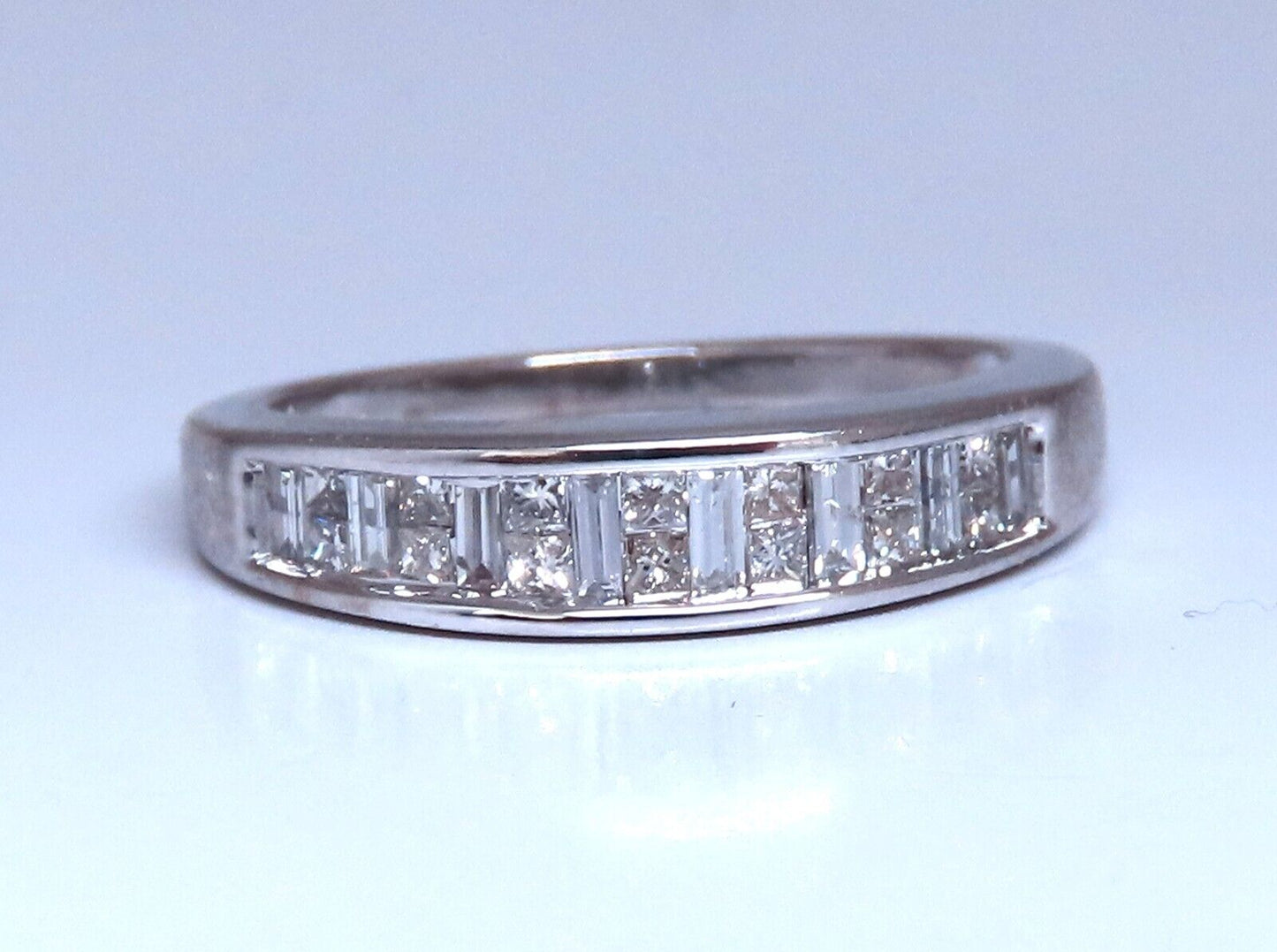 .50ct Natural Diamonds Halfway Band Channel & Baguette J/Si 14kt gold