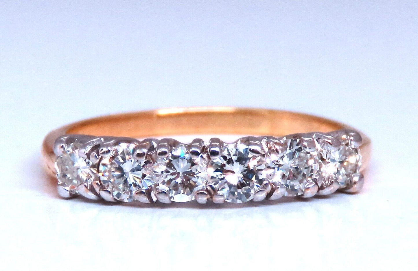 .70ct Natural Round Diamonds Eternity Ring Sharing Prong G/Vs 14kt gold