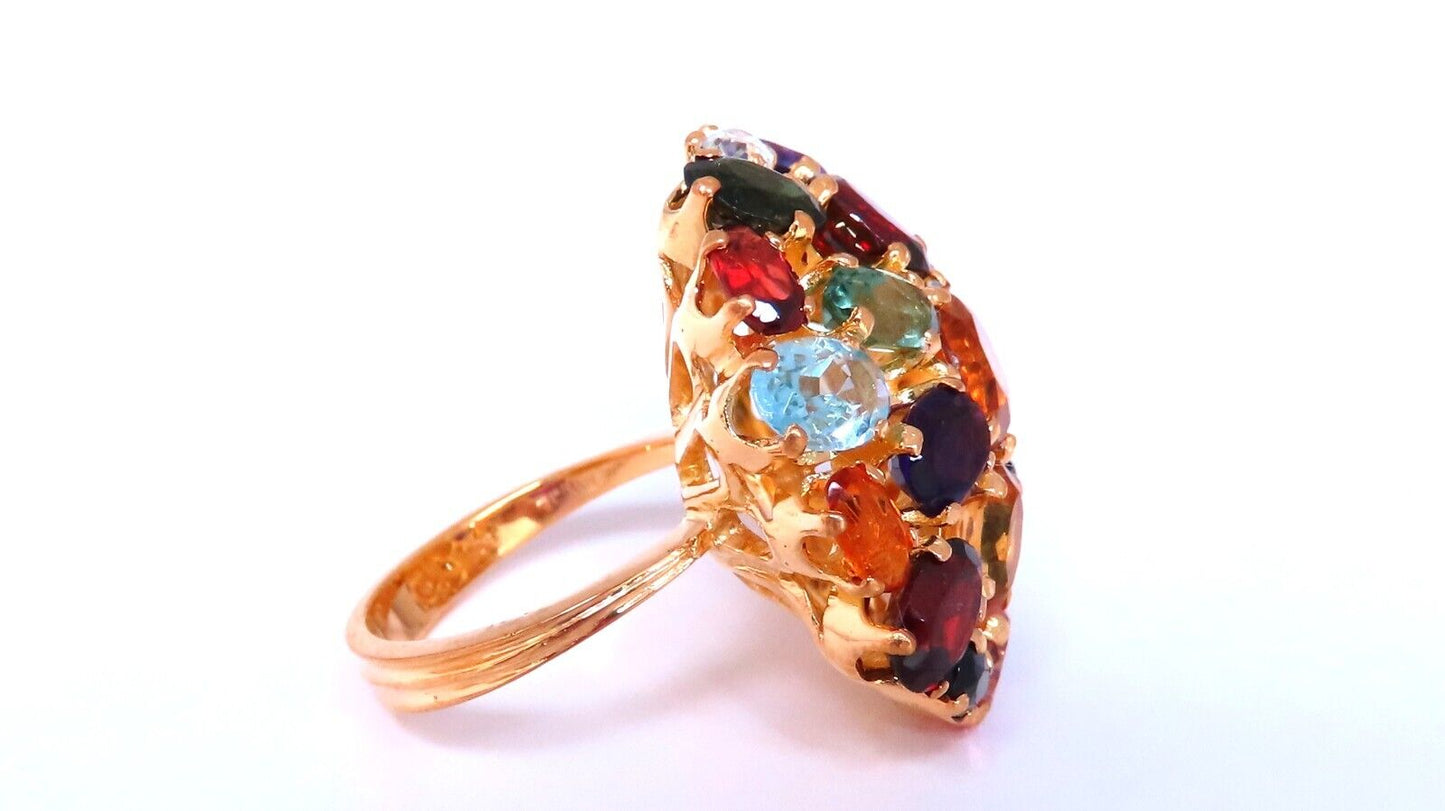 6ct Natural Multicolor Gems Ring 14kt gold