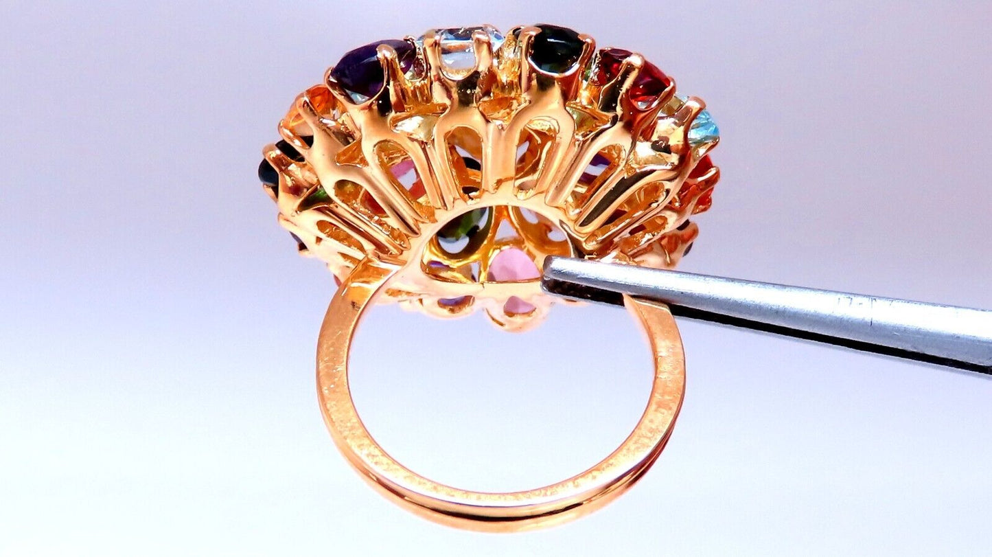 6ct Natural Multicolor Gems Ring 14kt gold