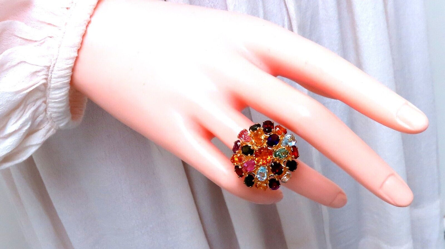 6ct Natural Multicolor Gems Ring 14kt gold