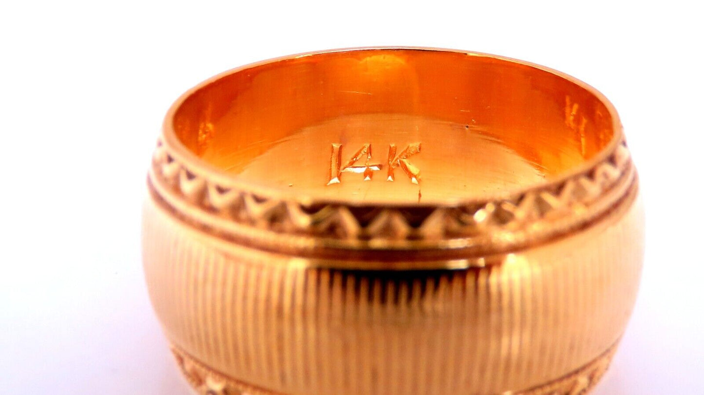 Wide Solid 10mm Band 14kt Gold Ring 7