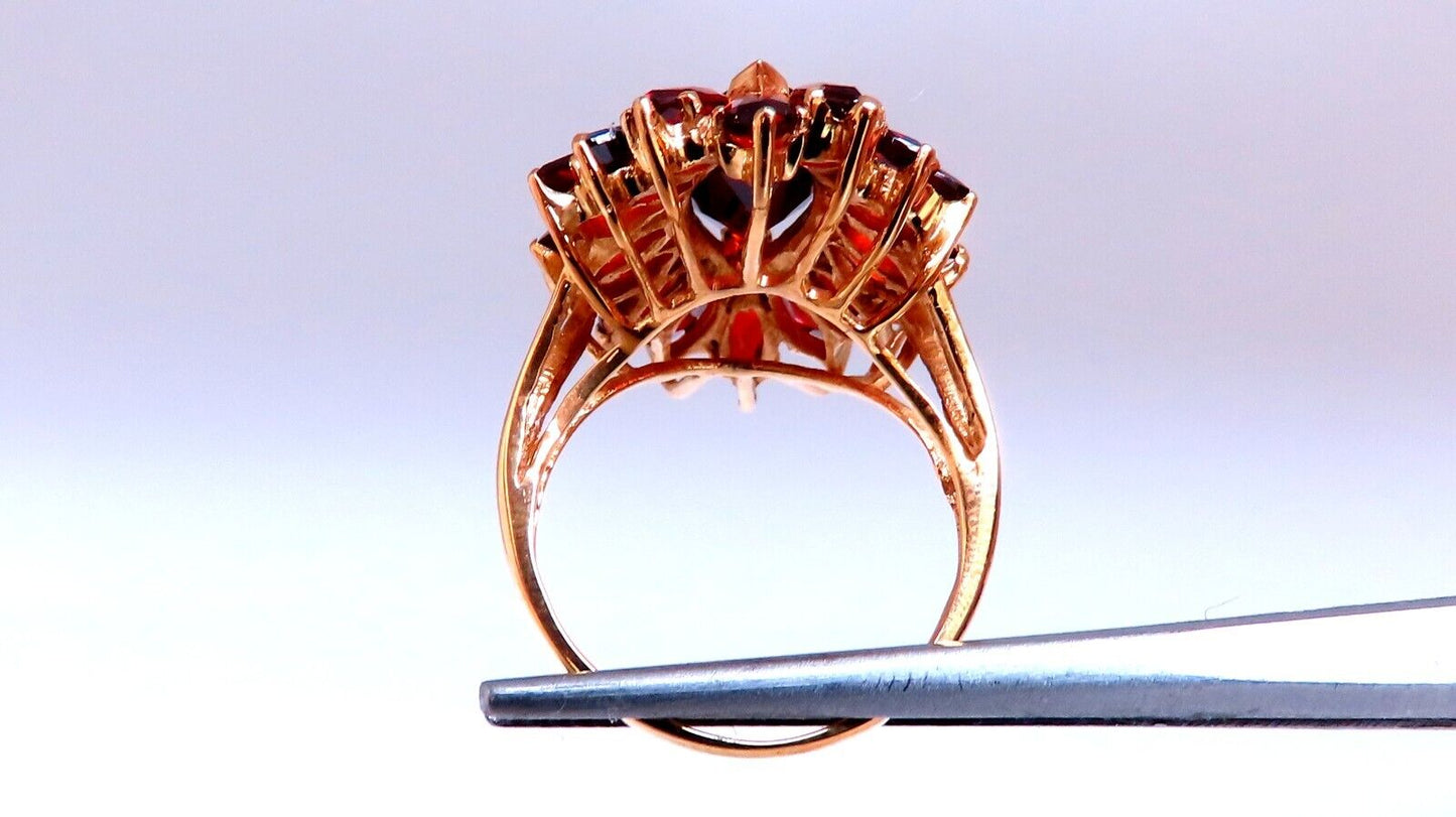 3ct Natural Garnet Cluster Ring 14kt Gold