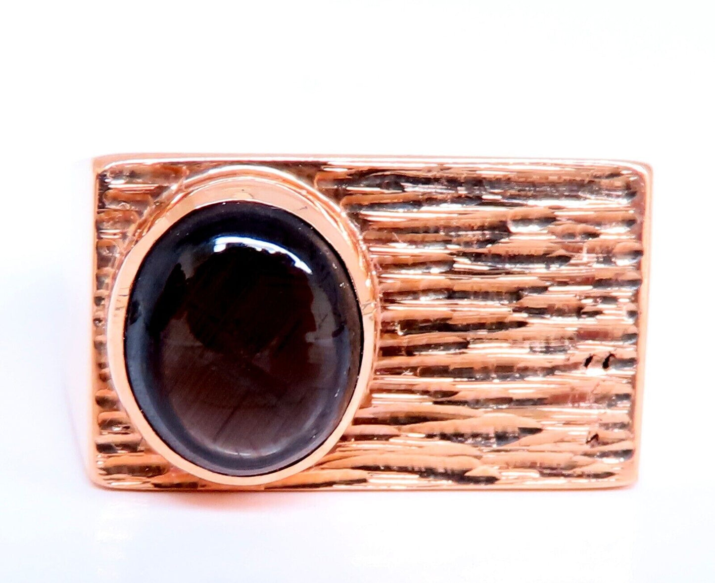 2ct Black Star Mens Pinky Ring 14kt Gold
