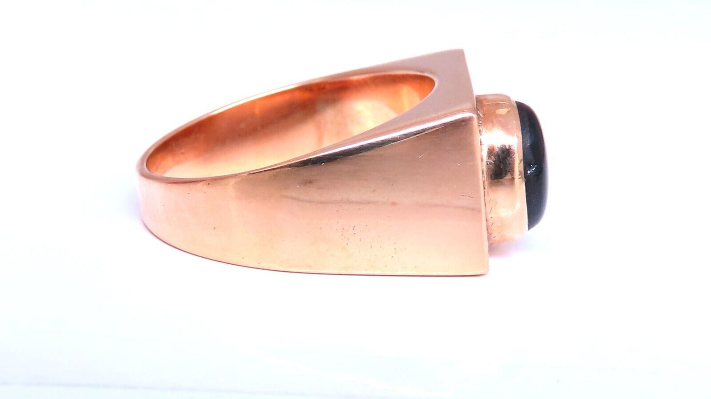 2ct Black Star Mens Pinky Ring 14kt Gold
