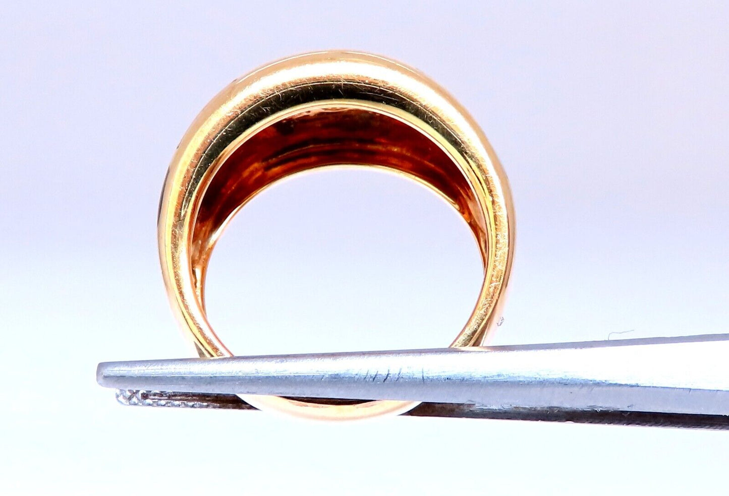 Asch Grossbardt Carved Mosaic Moonstone Twin Band Ring 14kt gold