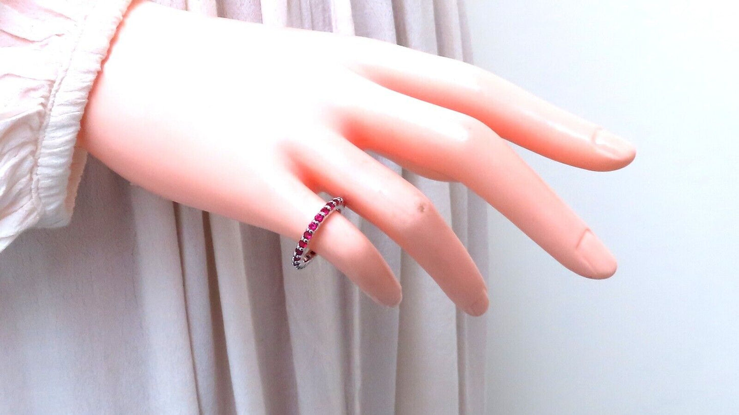 .80ct Natural Ruby Eternity Ring 14kt Gold Size 6