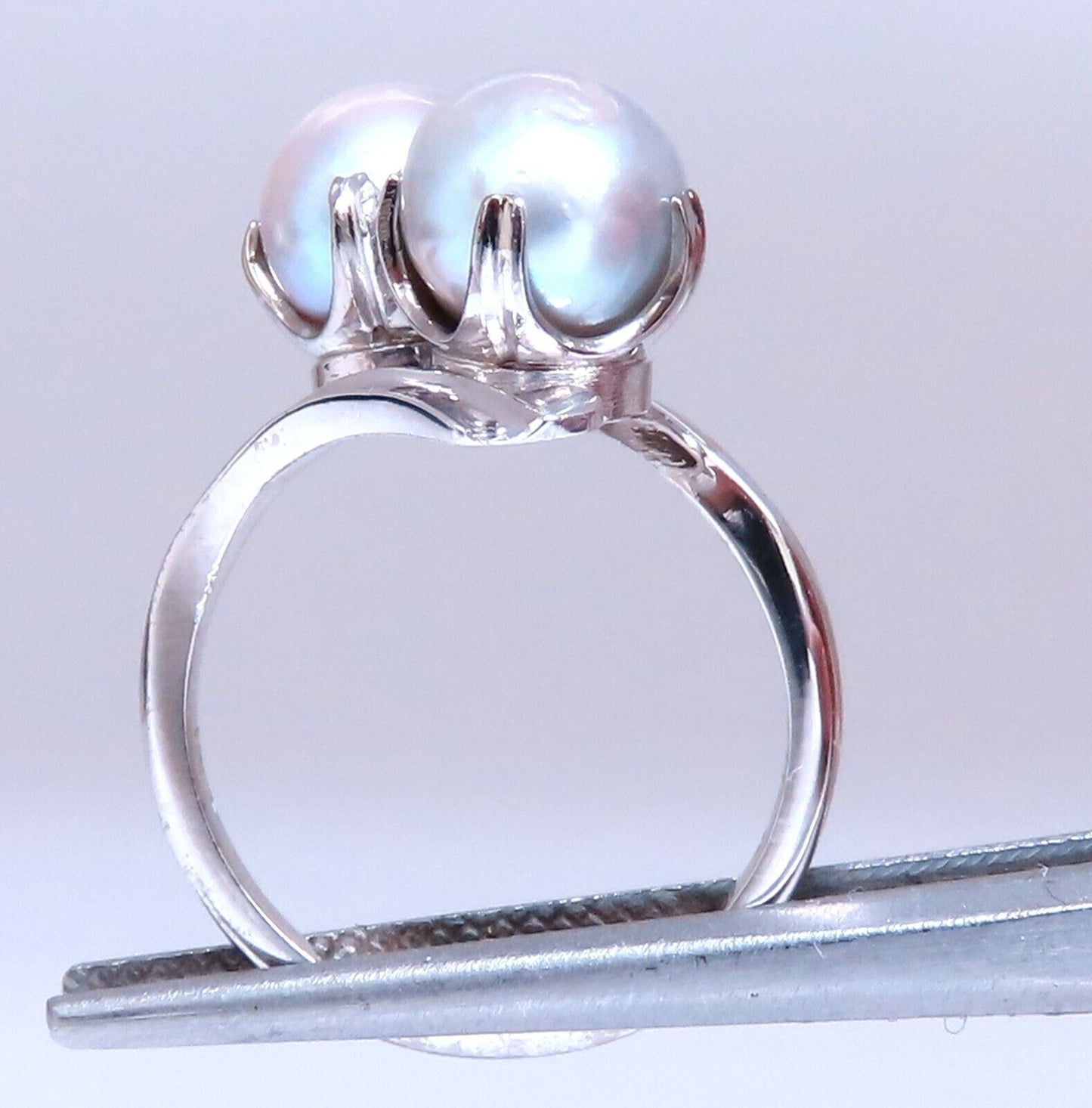 6mm Natural Gray Cultured Pearl Ring 14kt