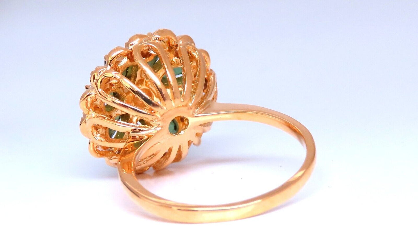1.60ct Natural Tourmaline Cluster Ring 14kt