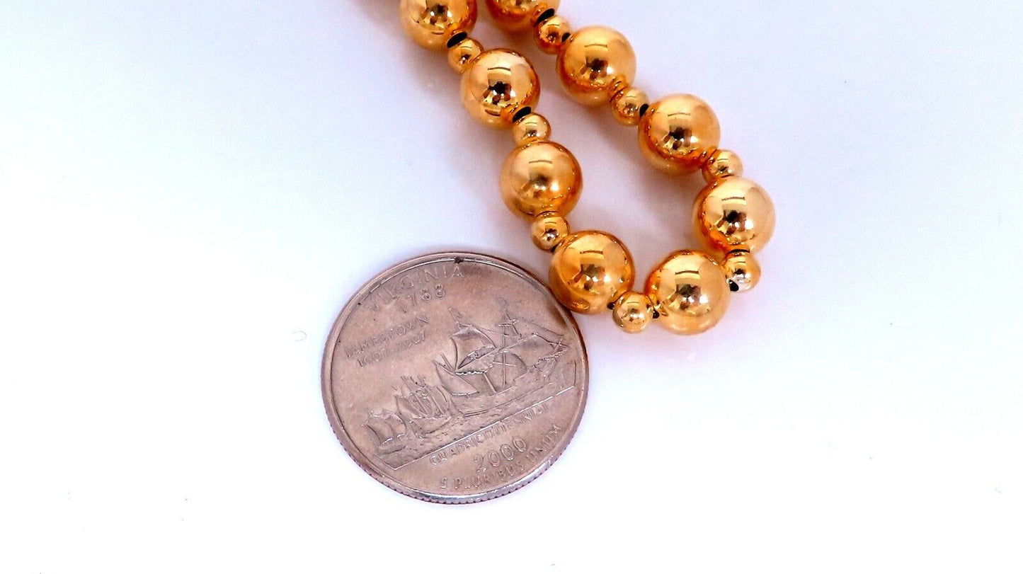 Sterling Silver Plated Gold Bead Necklace