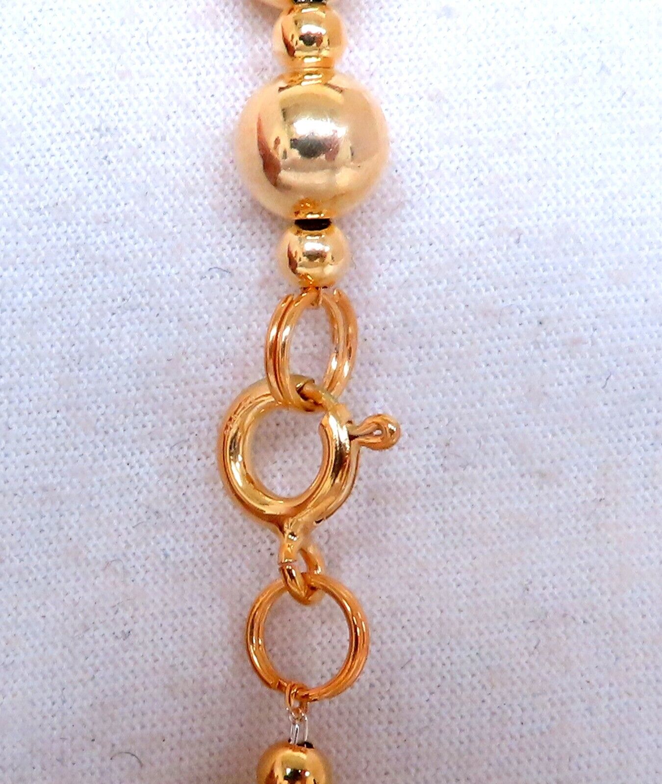 Sterling Silver Plated Gold Bead Necklace