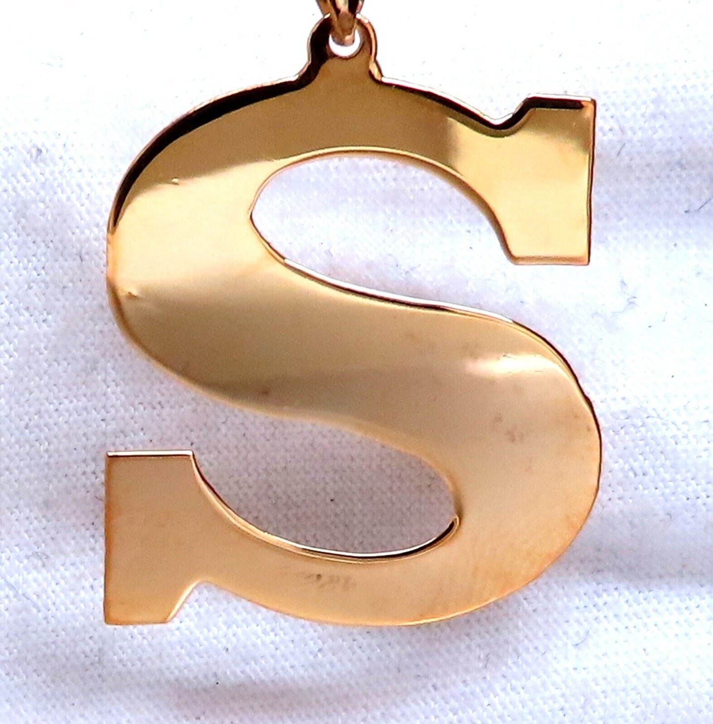 "S" Initial Charm Pendant 14kt