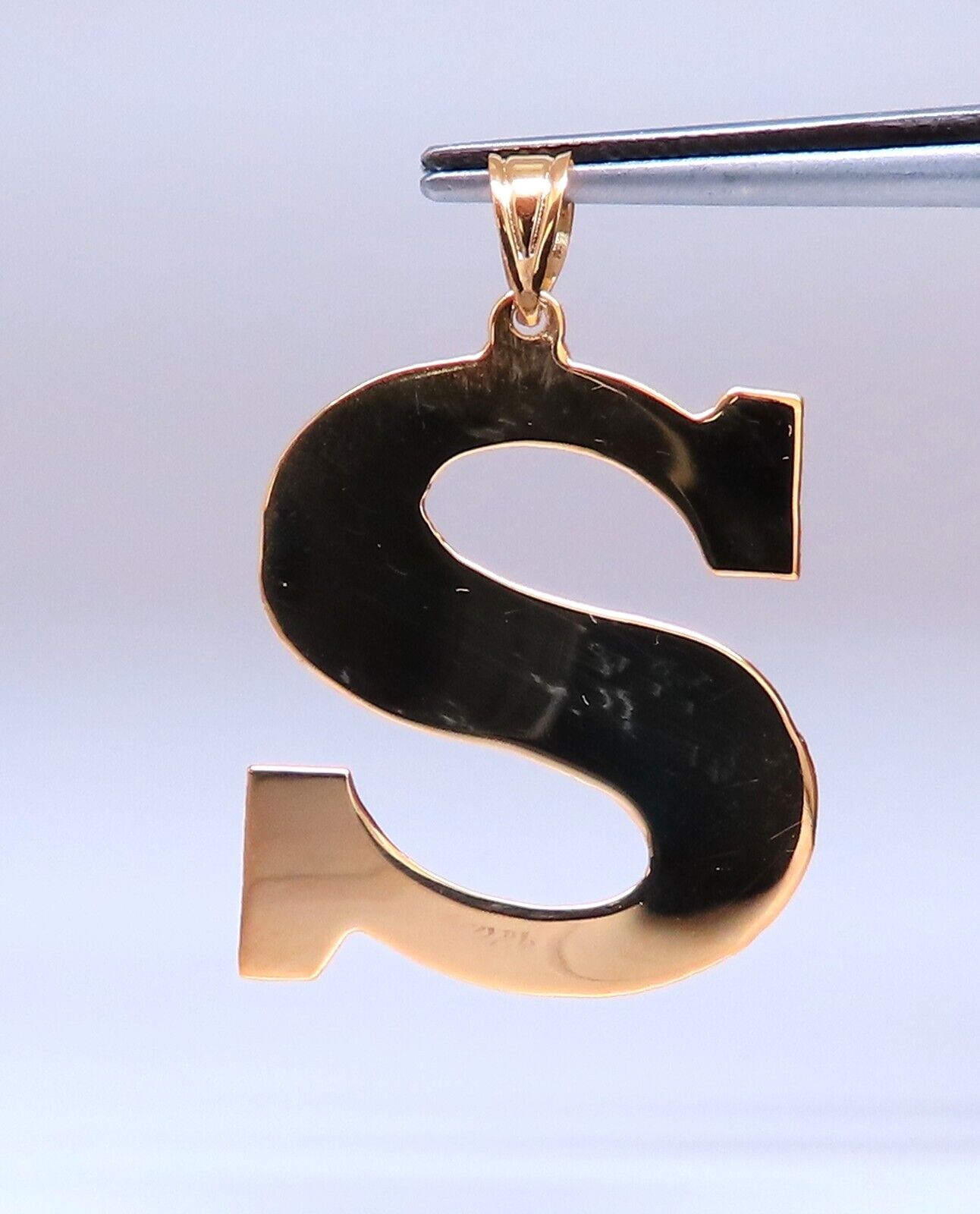 "S" Initial Charm Pendant 14kt