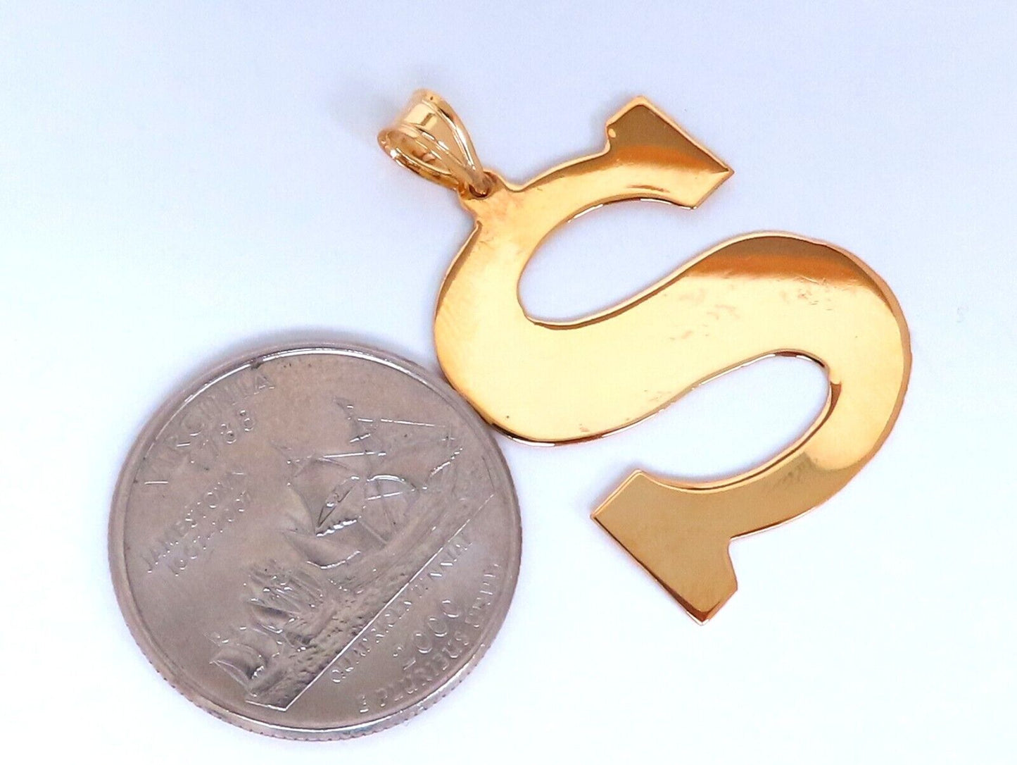 "S" Initial Charm Pendant 14kt