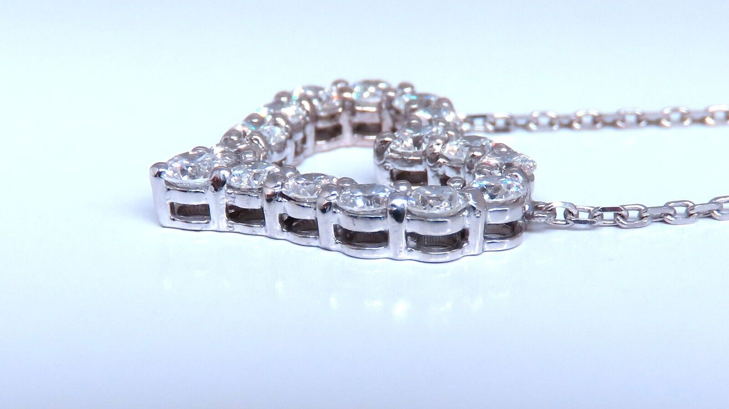 1.75ct Open Heart Natural diamonds necklace 14 karat G/VS