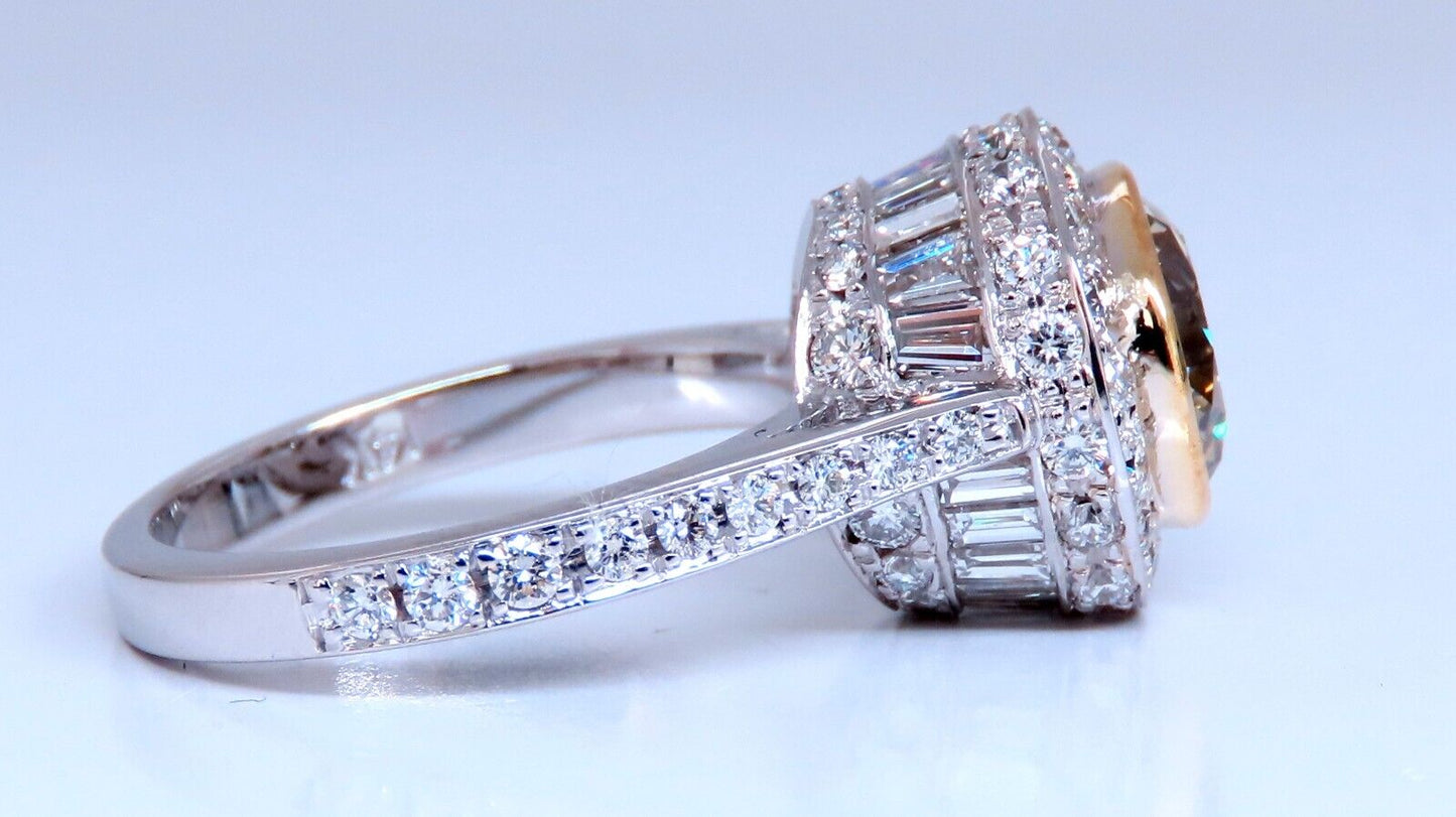GIA Certified 2.20ct Fancy Light Brown Yellow Diamond Ring 14kt Gold